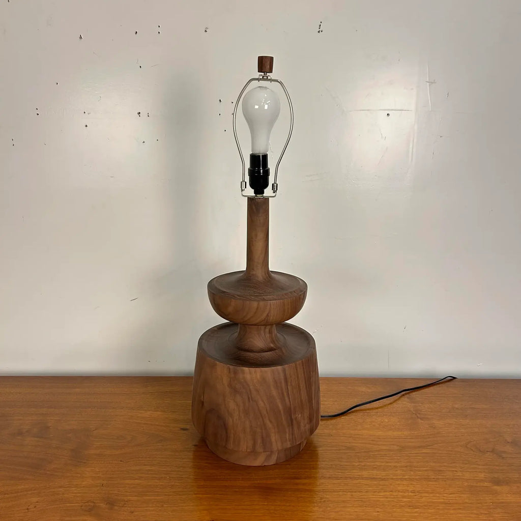 "Model D" Studio-Made Turned Walnut Table Lamp Michael Rozell
