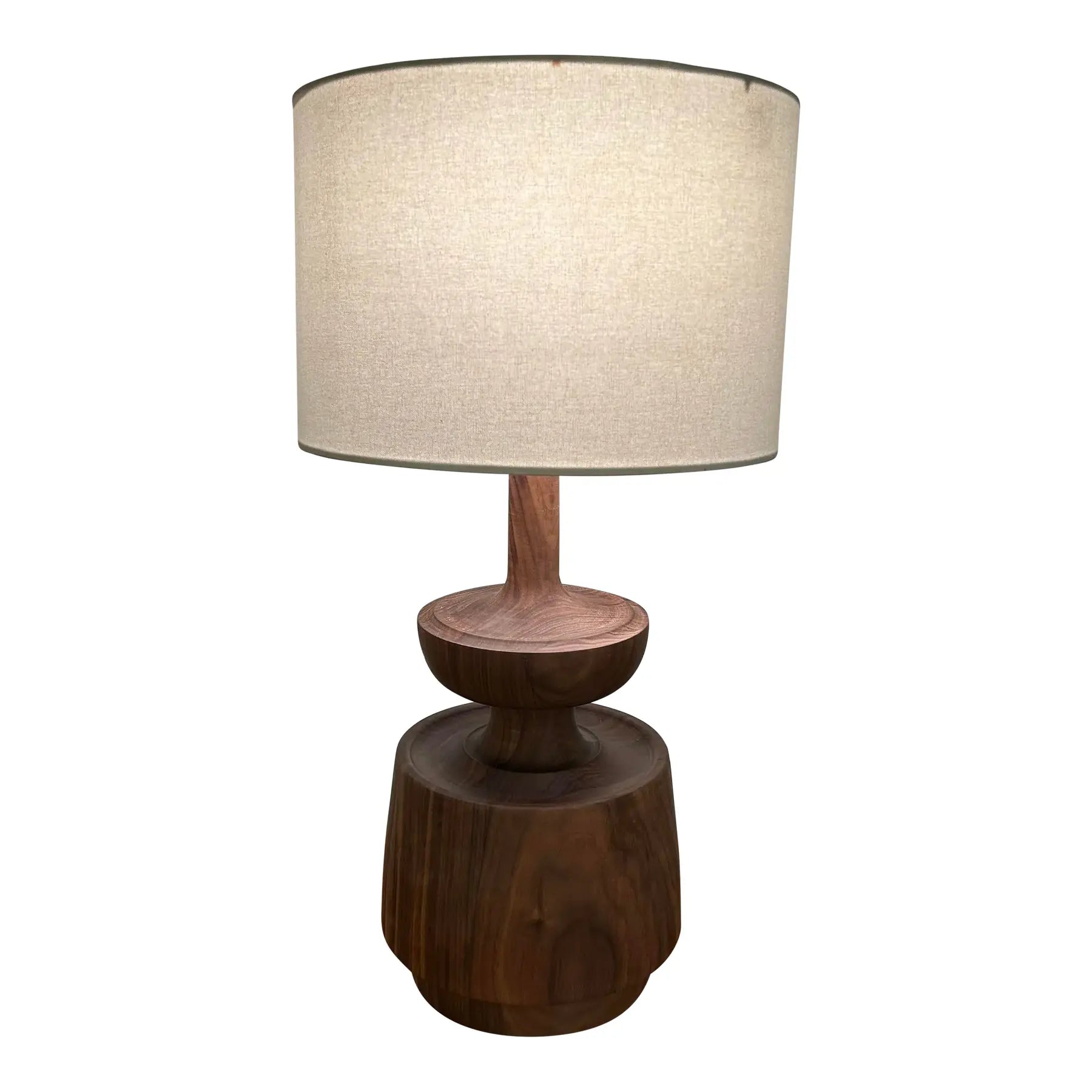 "Model D" Studio-Made Turned Walnut Table Lamp Michael Rozell