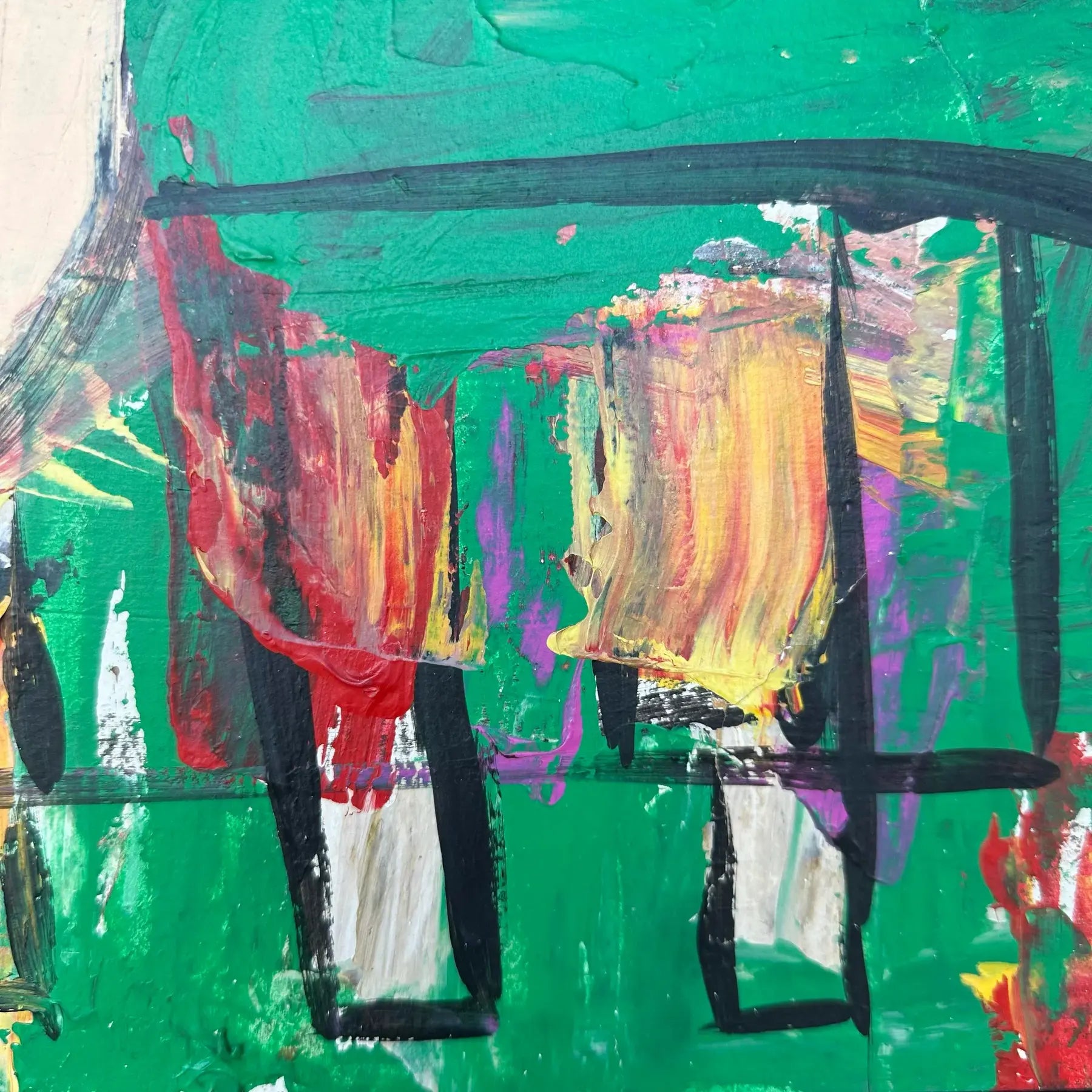 Modernist Abstract Painting Untitled Unsigned
