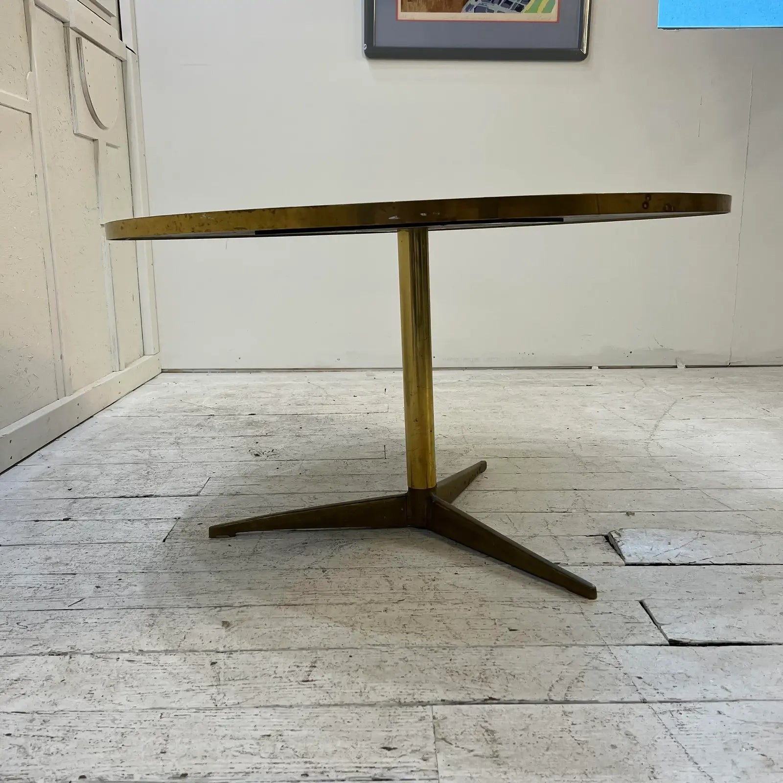 Mosaic Glass and Brass Table Kagan Dunbar Style
