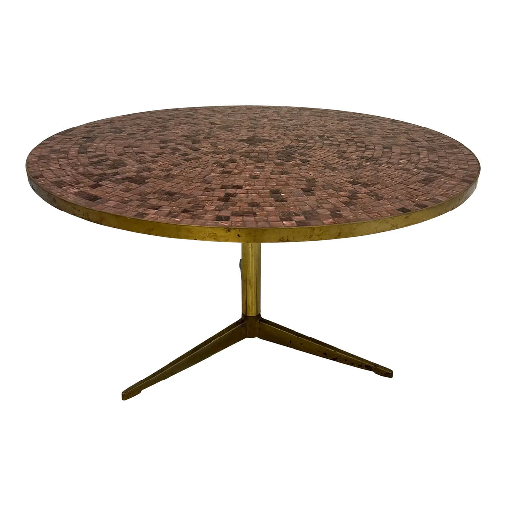 Mosaic Glass and Brass Table Kagan Dunbar Style