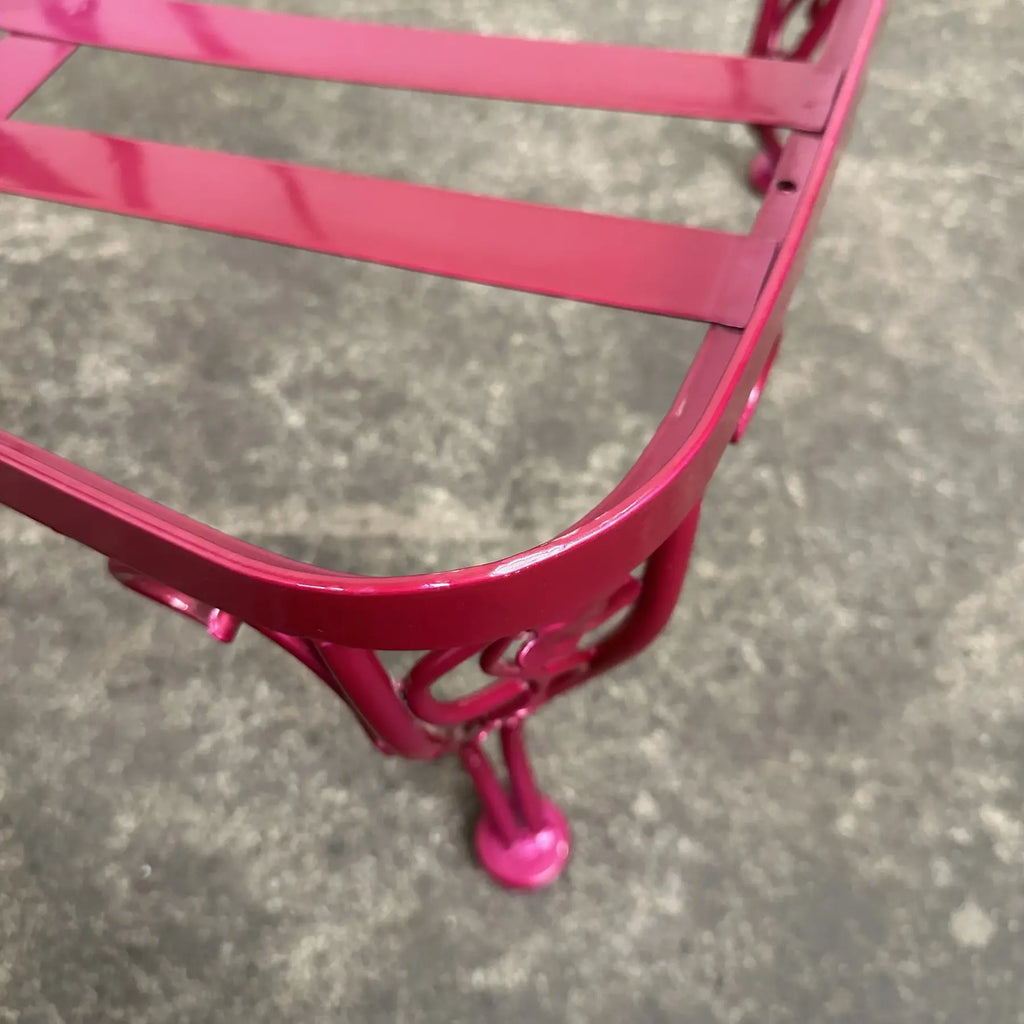 Newly Powder Coated Woodard Chantilly Rose Wrought Iron Outdoor Lounge Chair