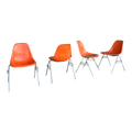 Orange Eames Shell Chairs for Herman Miller
