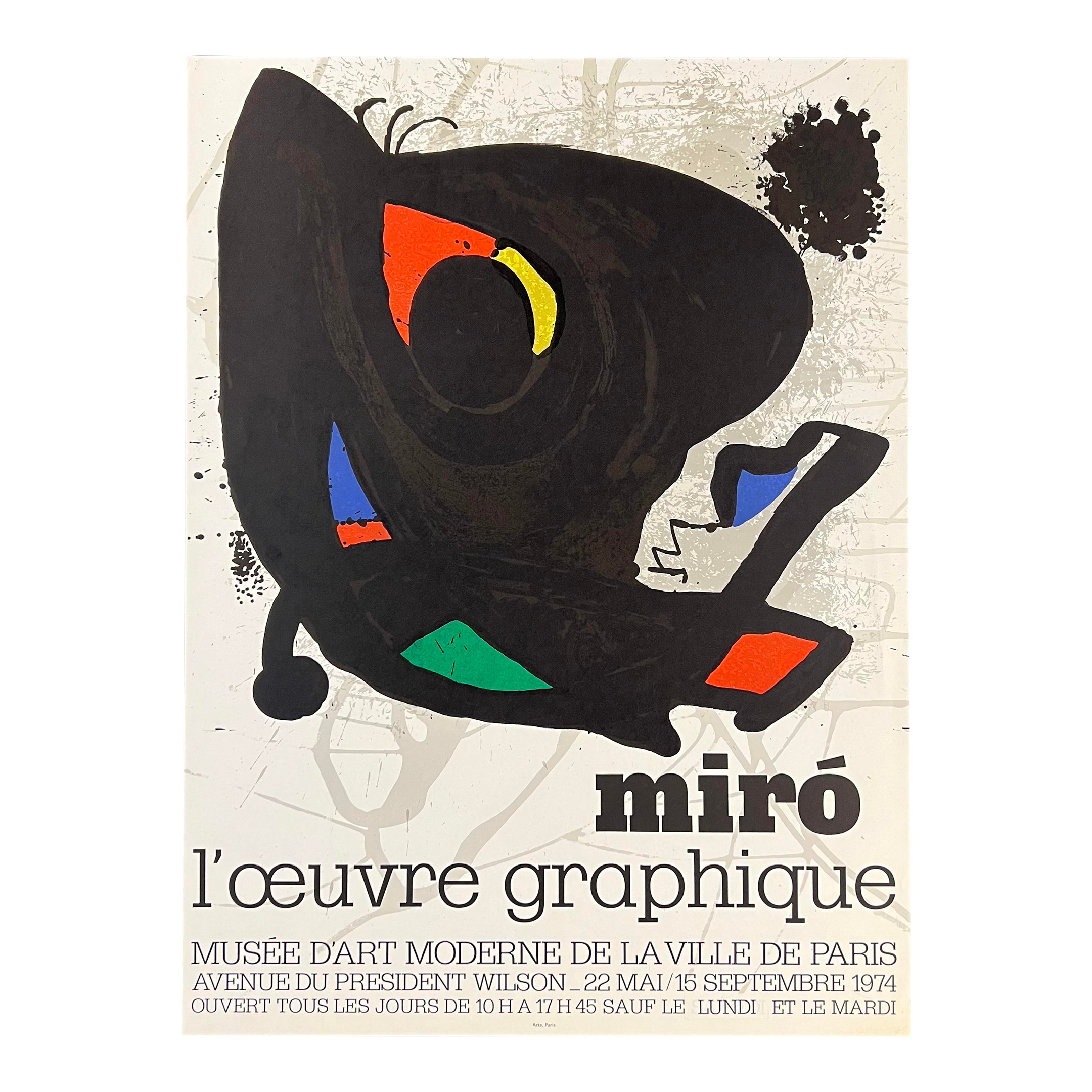 Original Joan Miró Stone Lithograph 1974