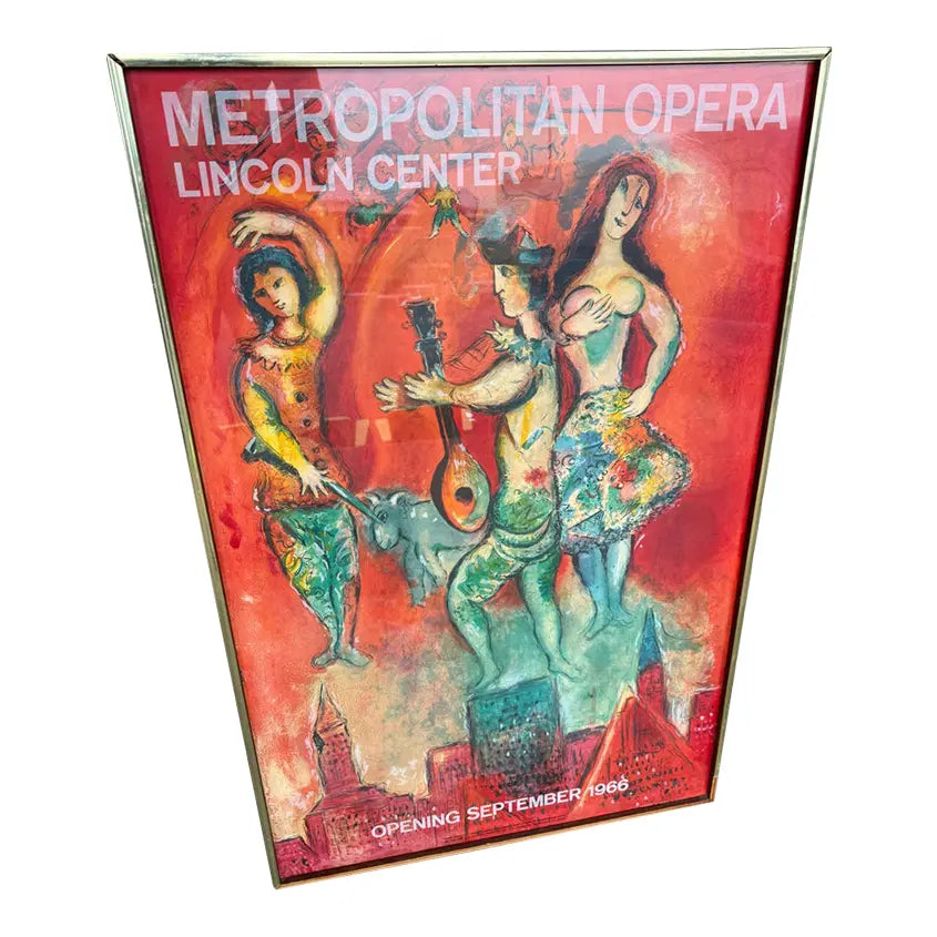Original Mourlot-Printed 1966 Metropolitan Opera Poster Chagall Carmen