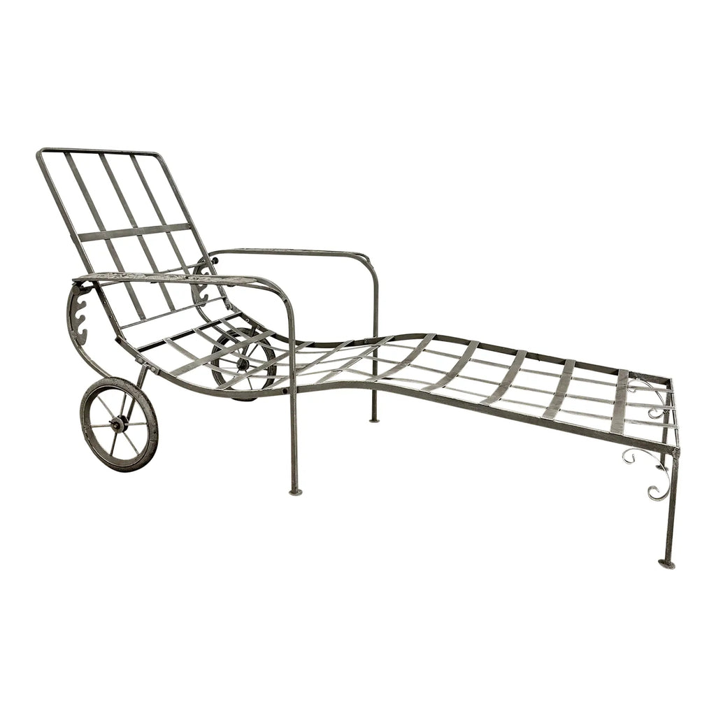 Outdoor Adjustable Chaise Lounge Chair Fruit Pattern