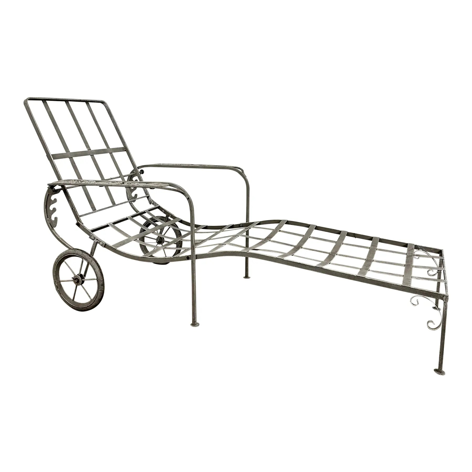 Outdoor Adjustable Chaise Lounge Chair Fruit Pattern