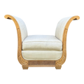 Oversized Sleigh Arm Deco Style Chair Bench