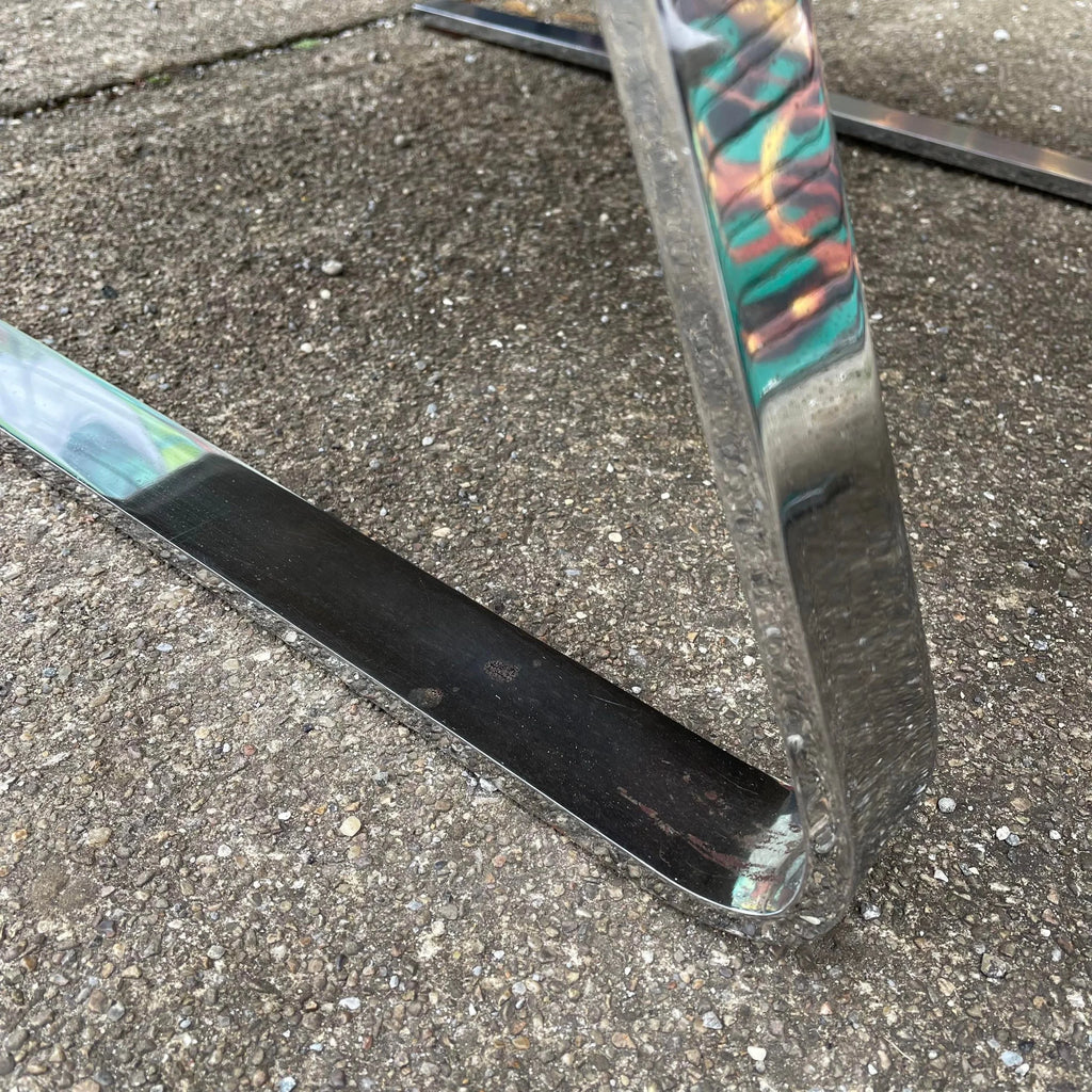 Pair of 1980’s Chrome Base Lounge Chairs Cantilevered