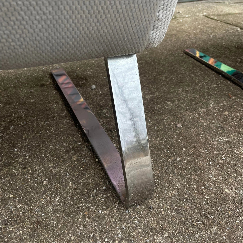 Pair of 1980’s Chrome Base Lounge Chairs Cantilevered