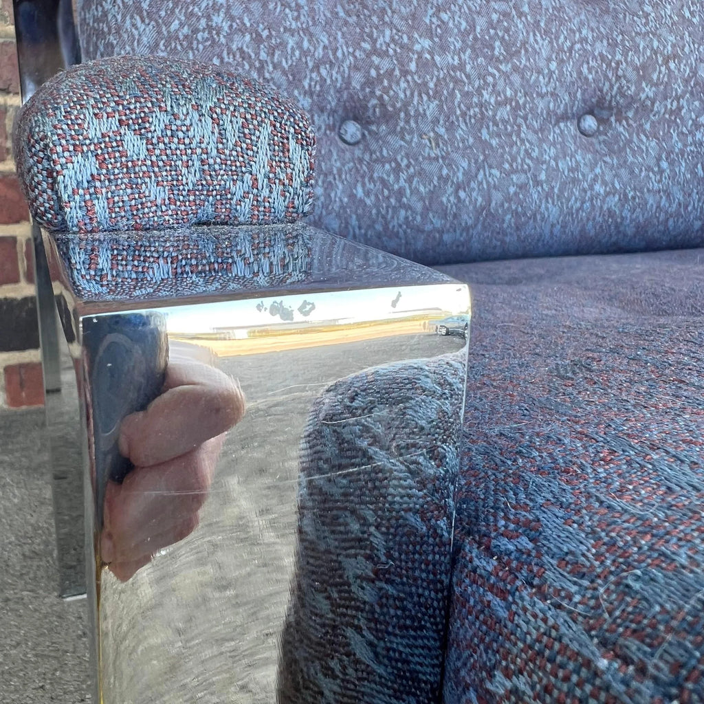 Pair of 80s Cy Mann Chrome Based Club Chairs Milo Baughman Style