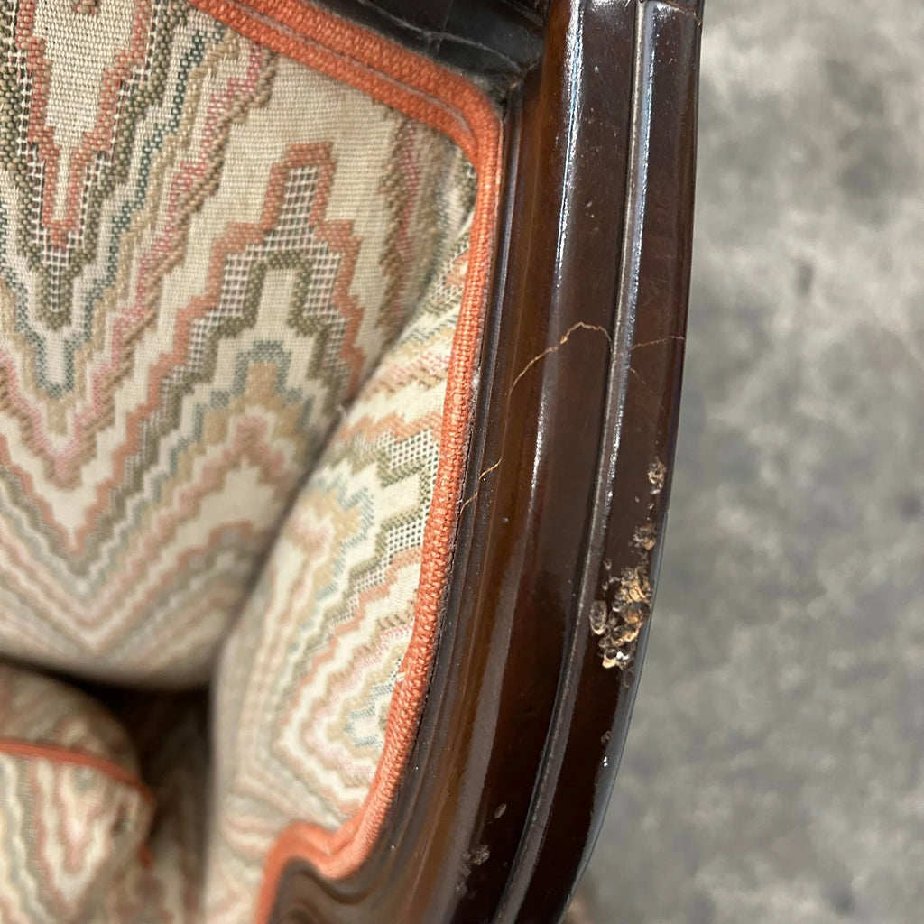 Pair of Antique Wing Back Club Chairs French Provincial