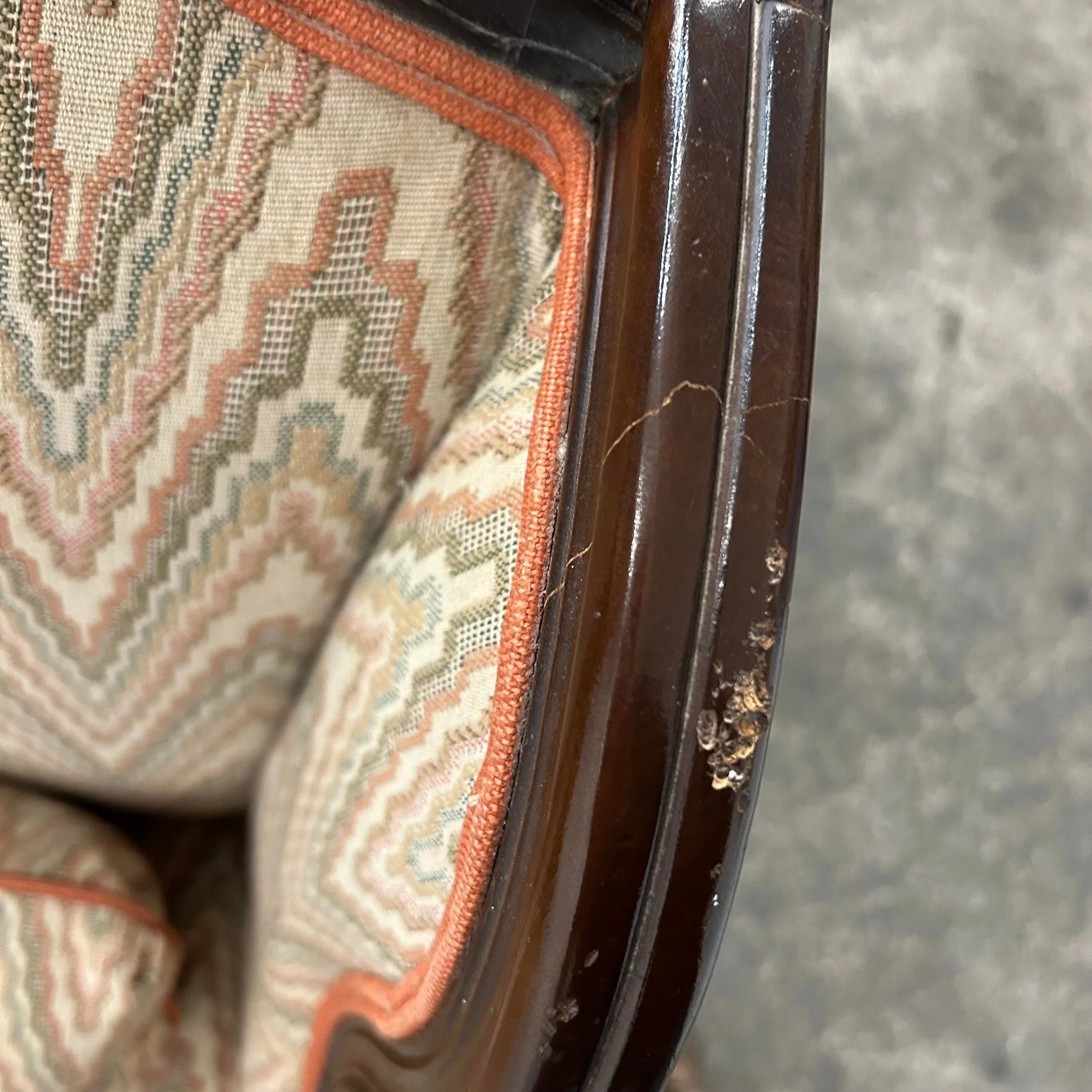 Pair of Antique Wing Back Club Chairs French Provincial