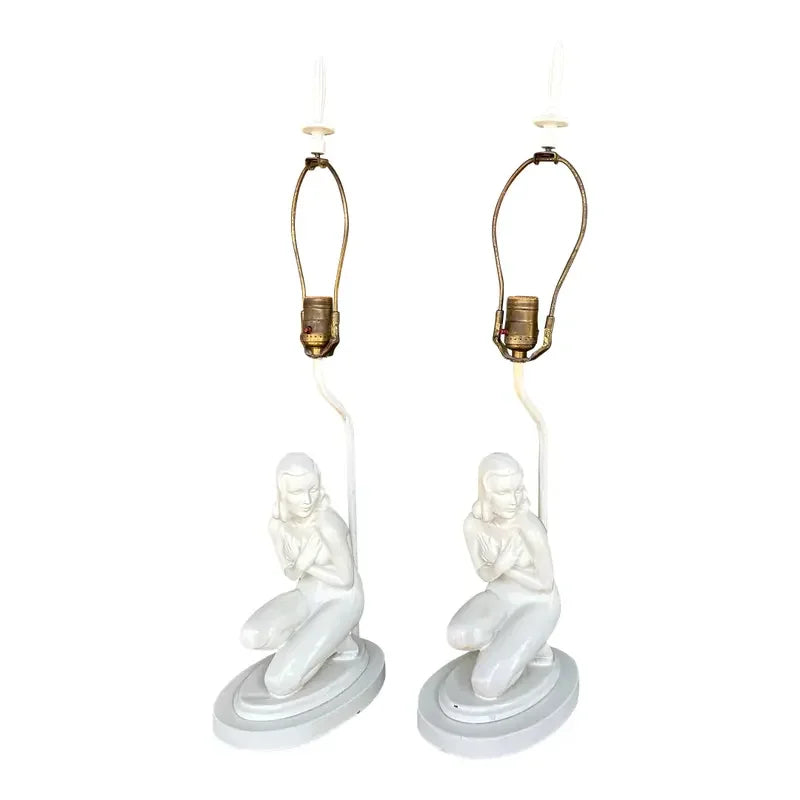 Pair of Art Deco Nude Table Lamps