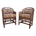 Pair of Brighton Pavilion Fretwork Bamboo Lounge Arm Chairs
