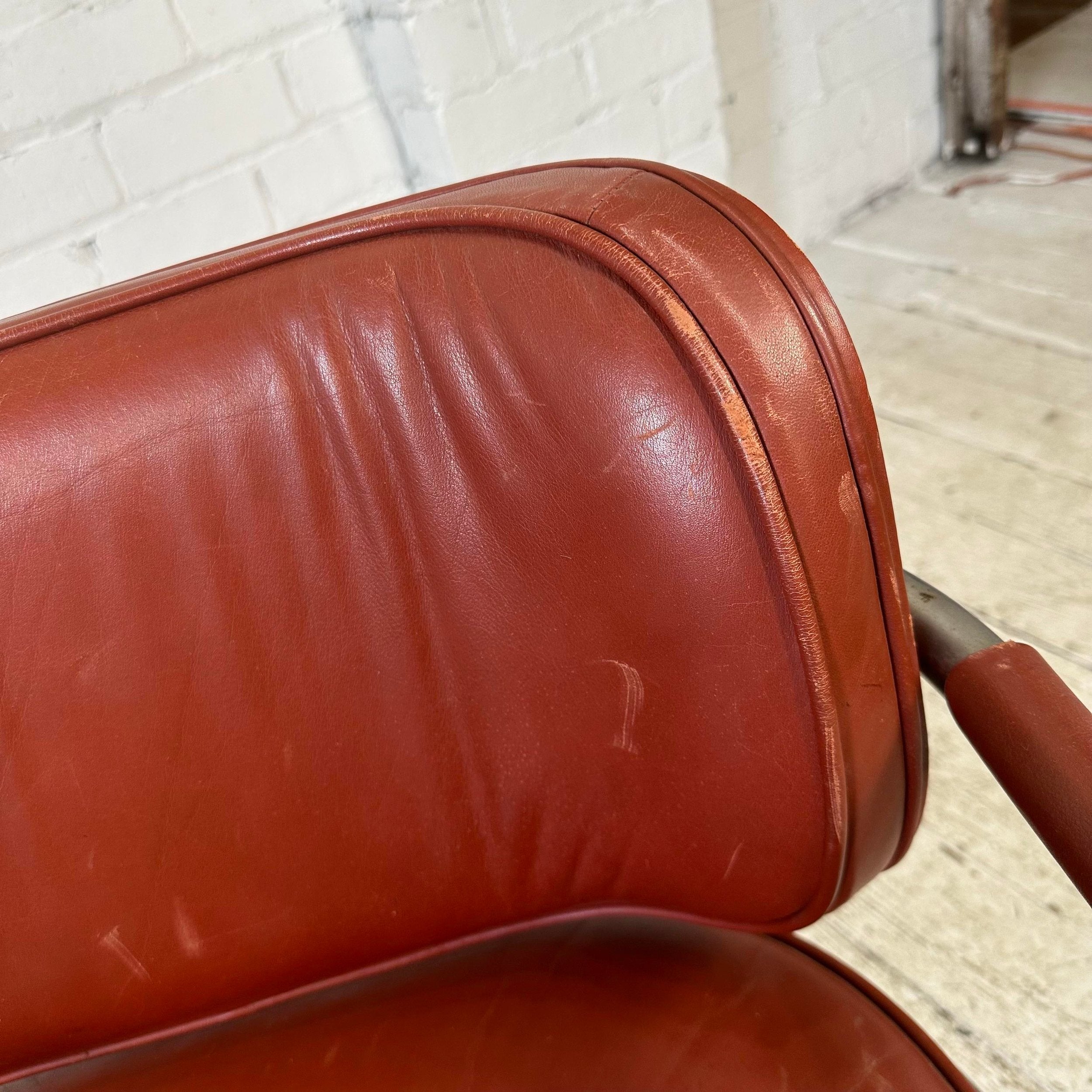 Pair of Chrome and Leather Chairs by Brayton International Collection