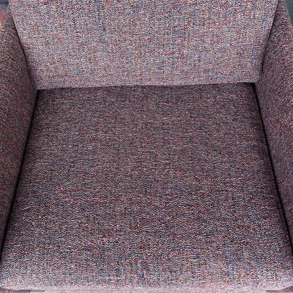 Pair of Chrome Cube Club Chairs Newly Upholstered in a Great Multi Color Texture Fabric