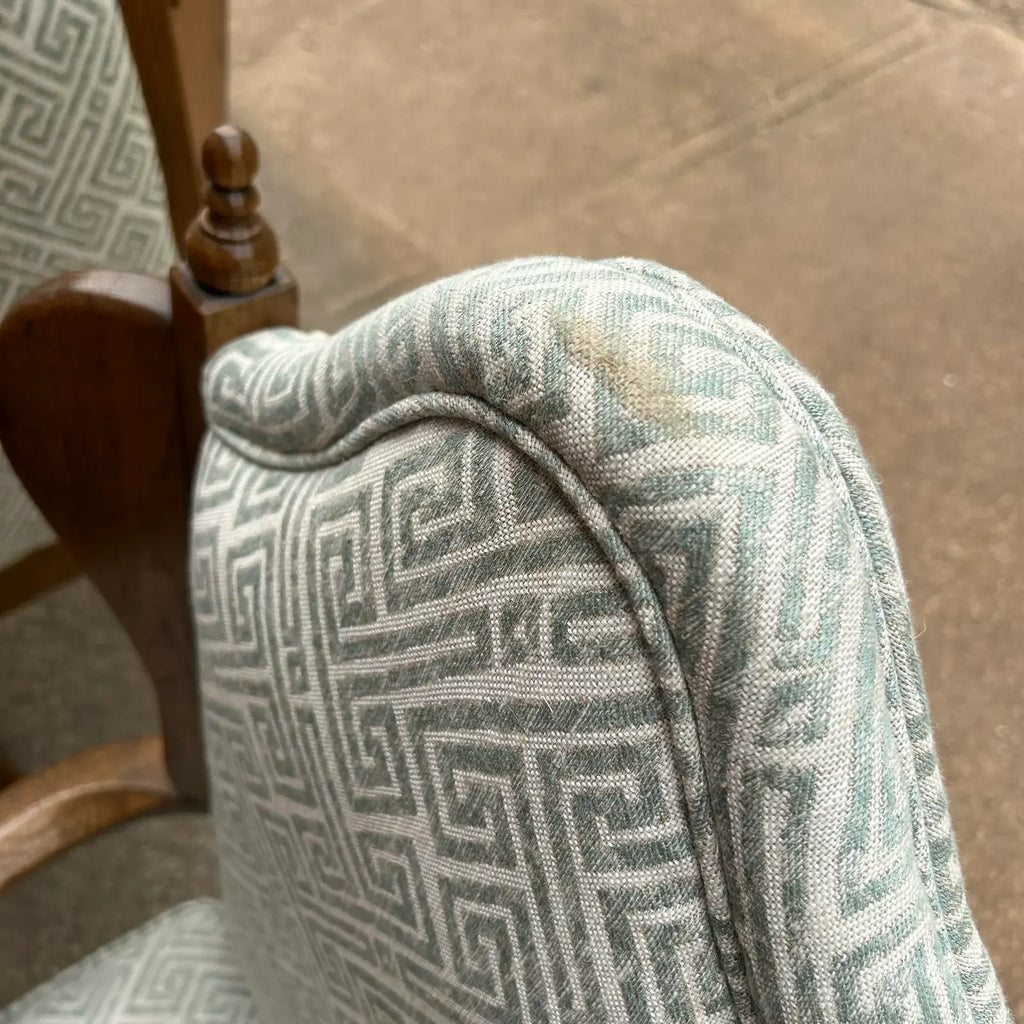 Pair of Classic Antique Wing Style Arm Chairs Recovered