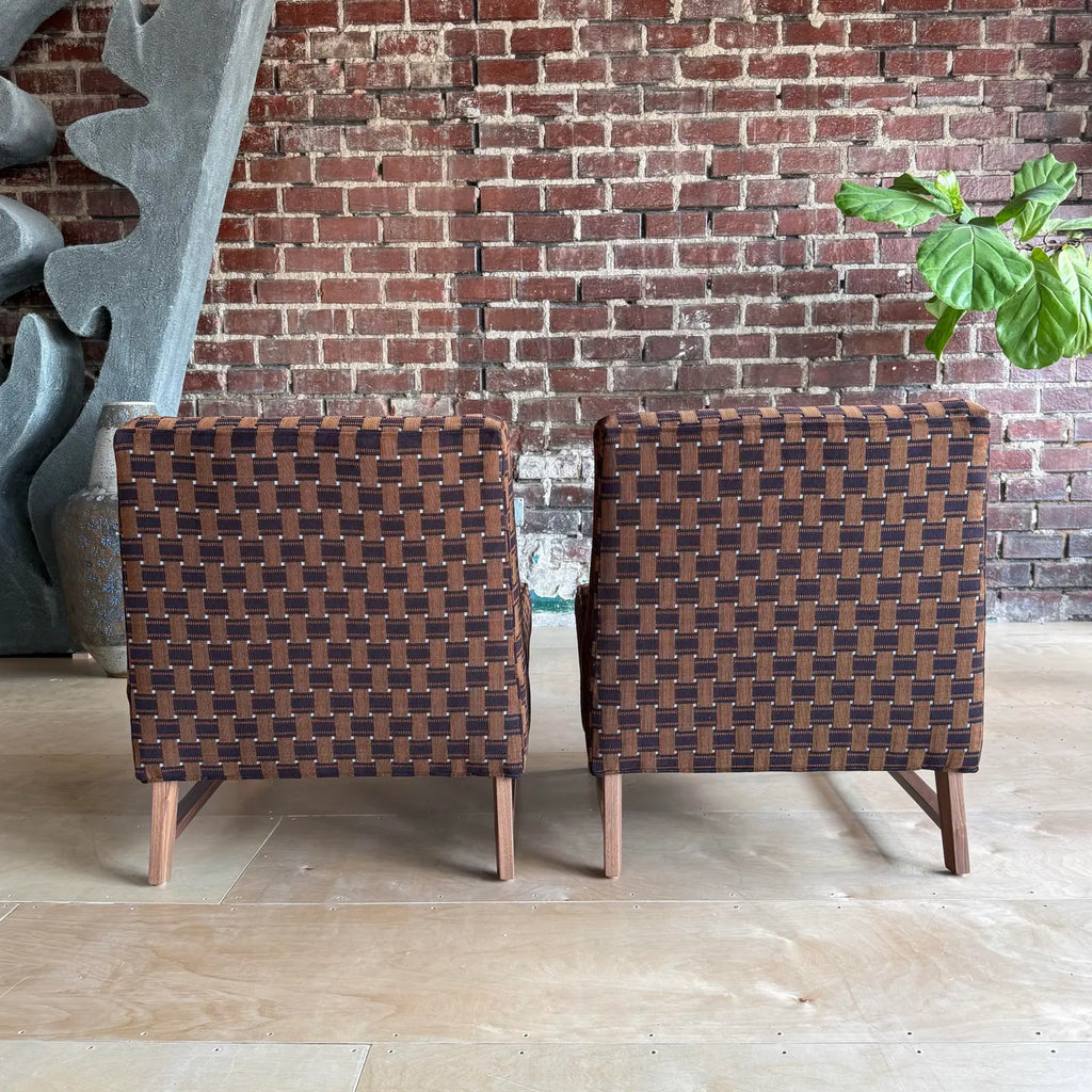 Pair of Custom Made Mid-Century Modern Dunbar Style Slipper Chairs