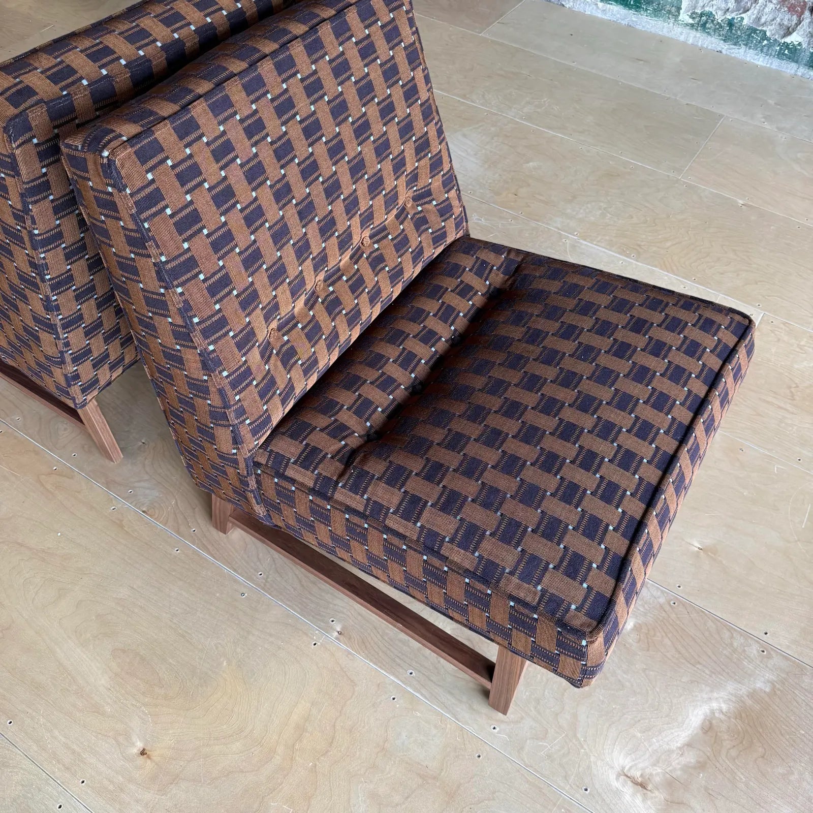 Pair of Custom Made Mid-Century Modern Dunbar Style Slipper Chairs
