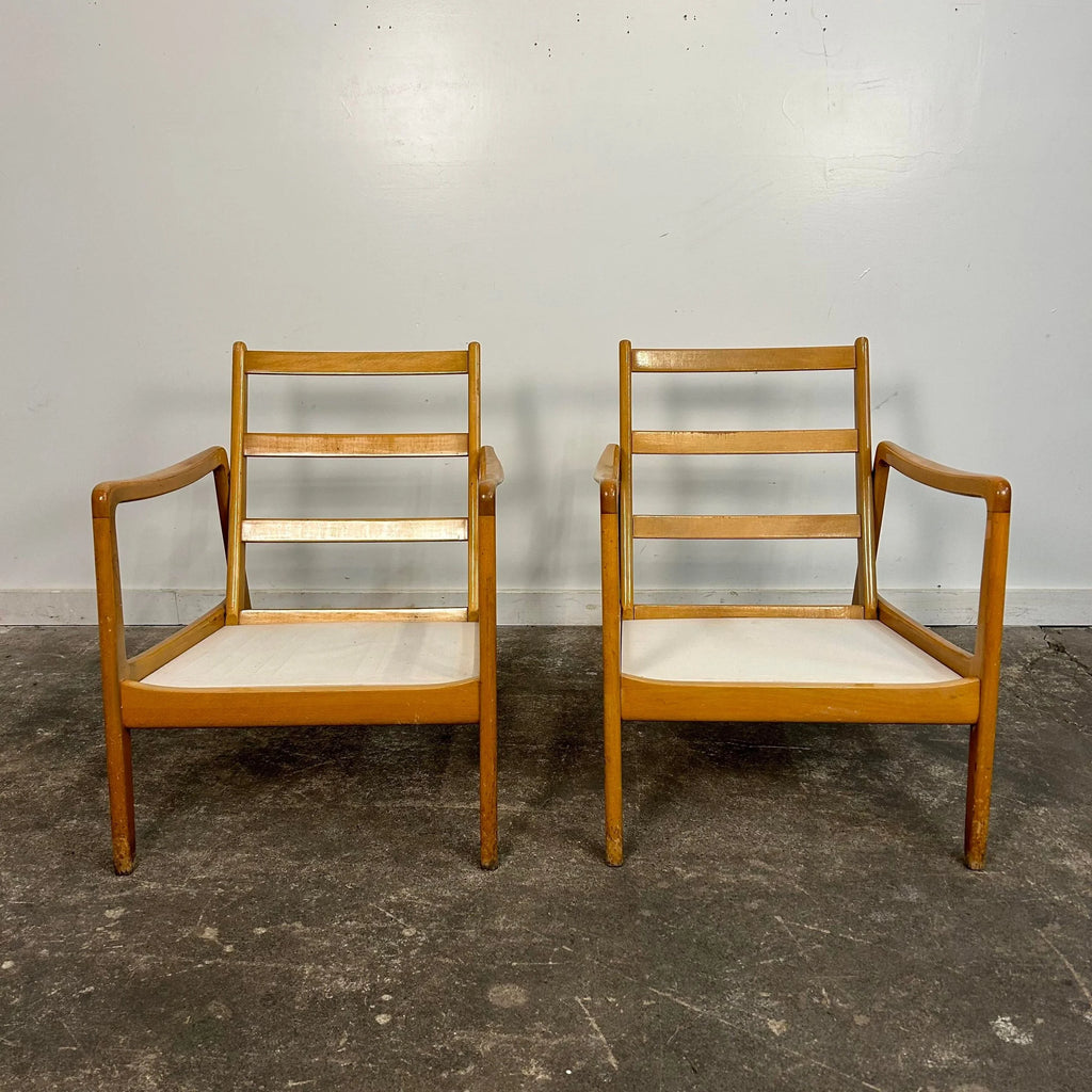 Pair of Danish Modern Lounge Chairs by Ole Wanscher for John Stuart