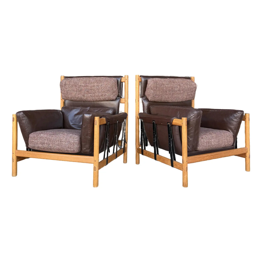 Pair of Dependable Furniture MFG Co Leather Lounge Chairs
