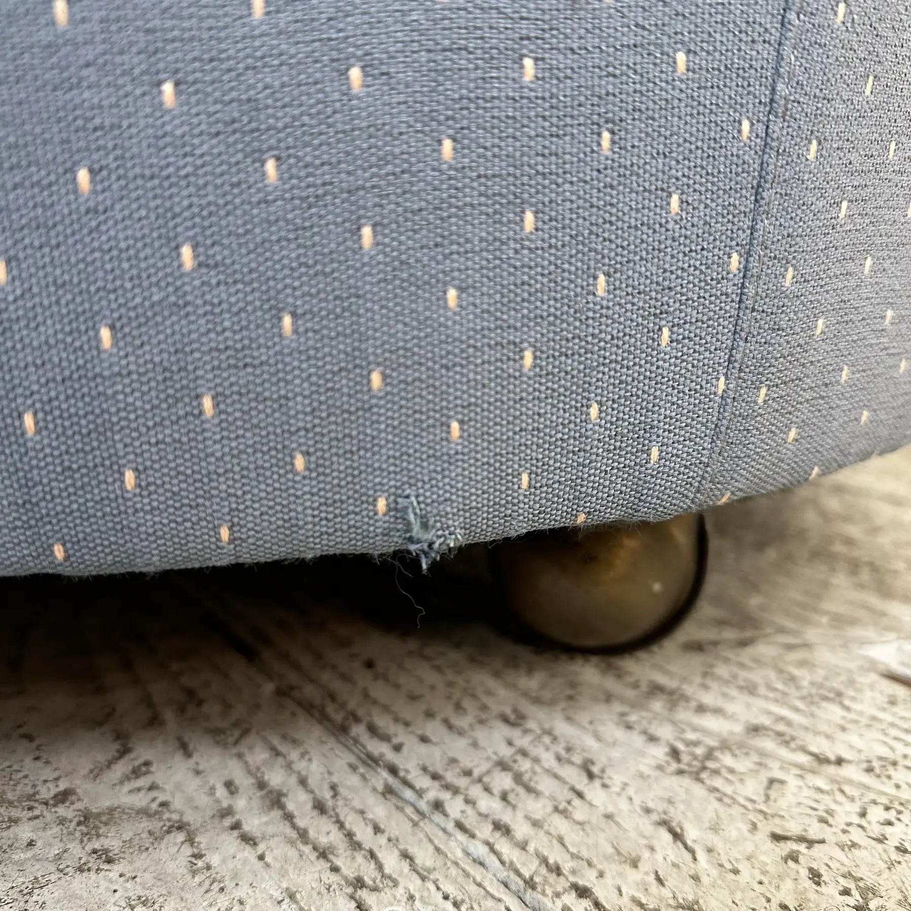 Pair of Drexel Blue Barrel Back Chairs on Casters