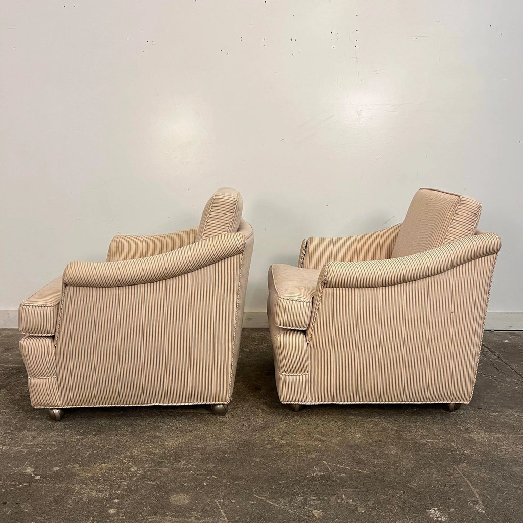 Pair of Dunbar Style Chairs on Casters