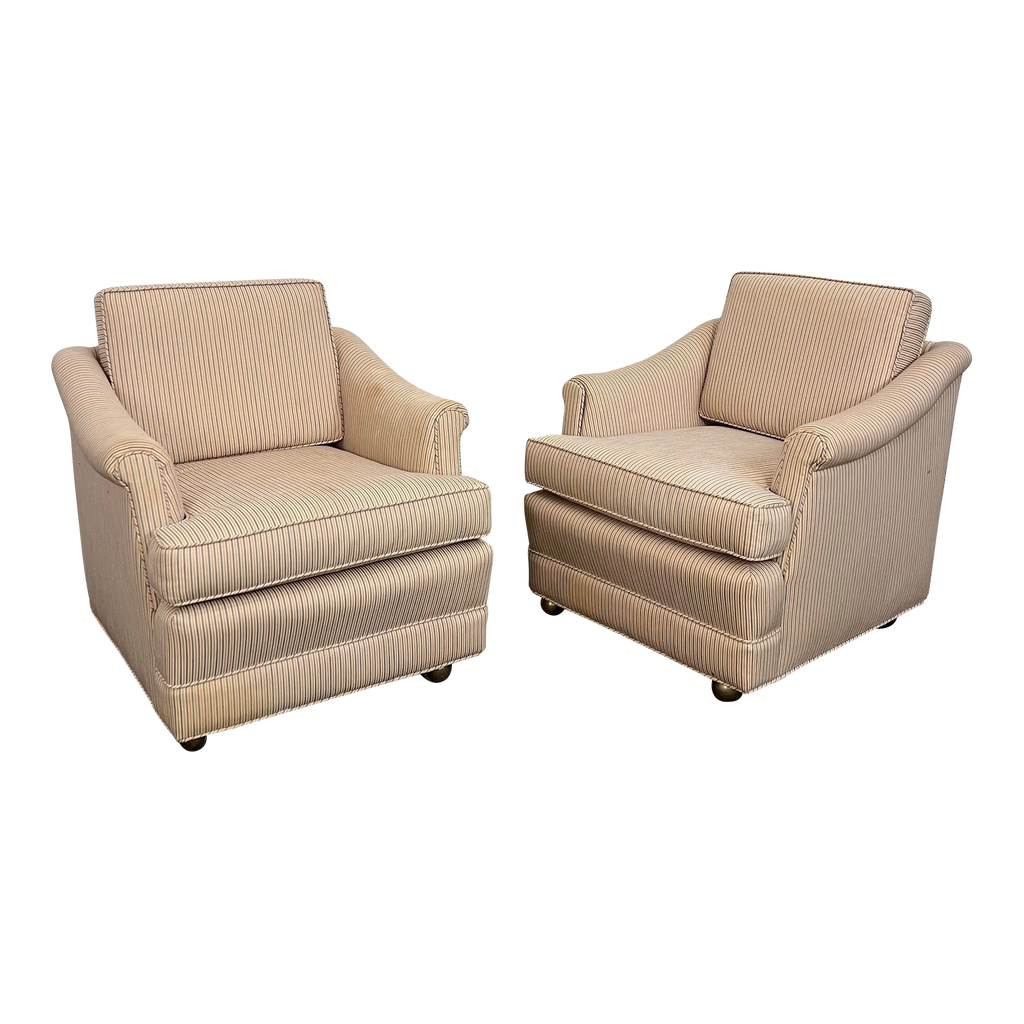 Pair of Dunbar Style Chairs on Casters