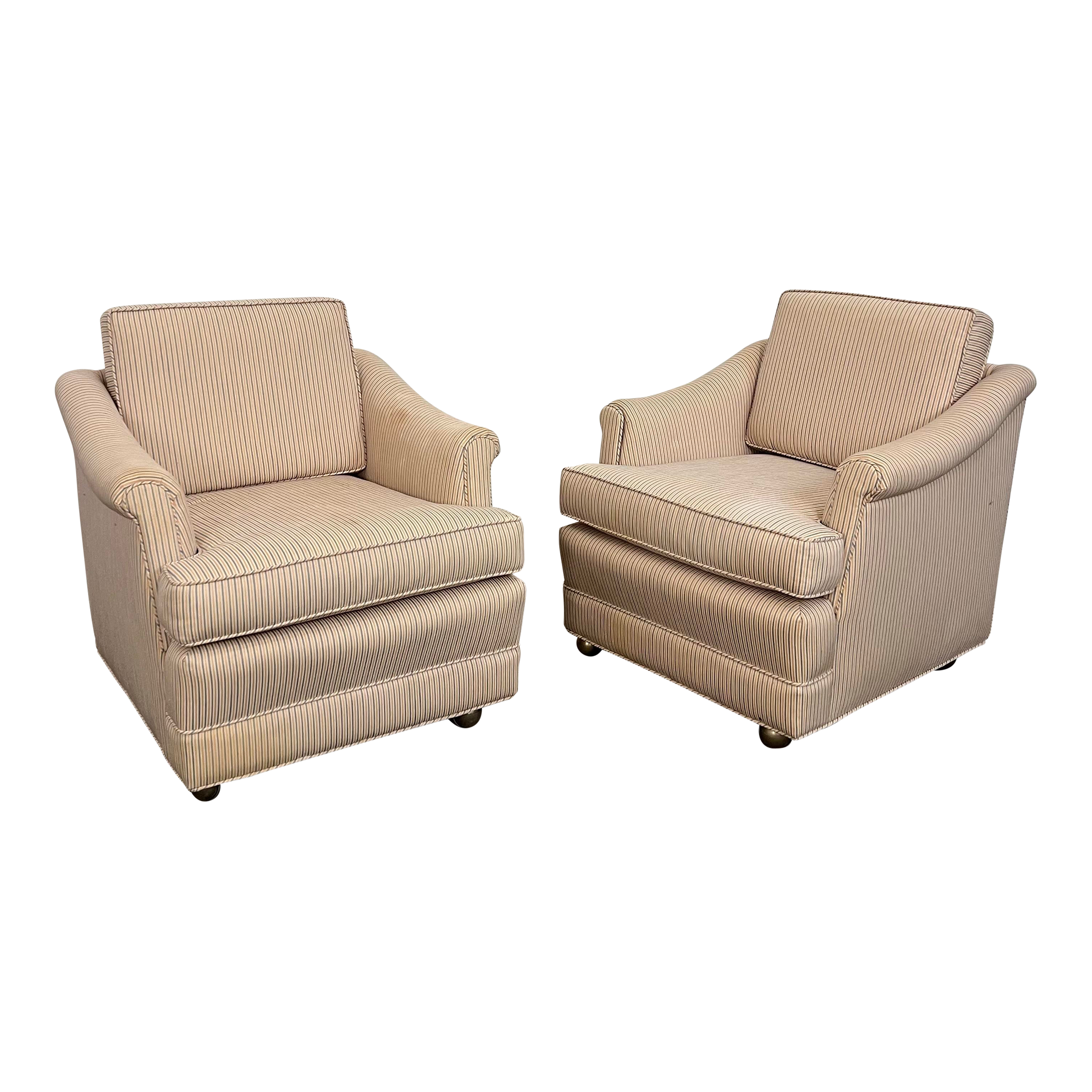 Pair of Dunbar Style Chairs on Casters