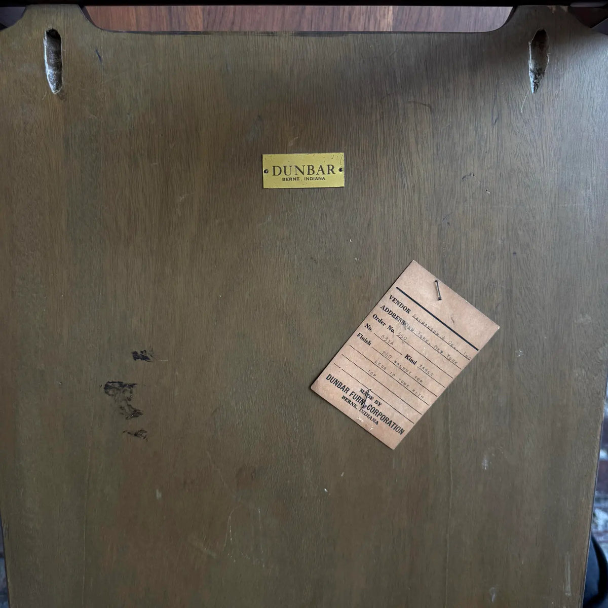 Pair of Dunbar Walnut and Mahogany Side Tables With Leather Capped Feet
