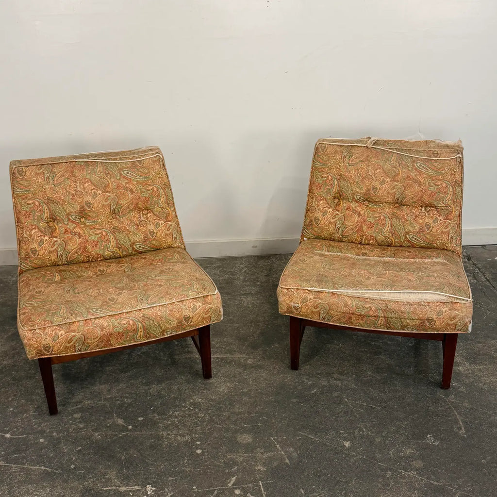 Pair of Edward Wormley for Dunbar-Style Slipper Chairs