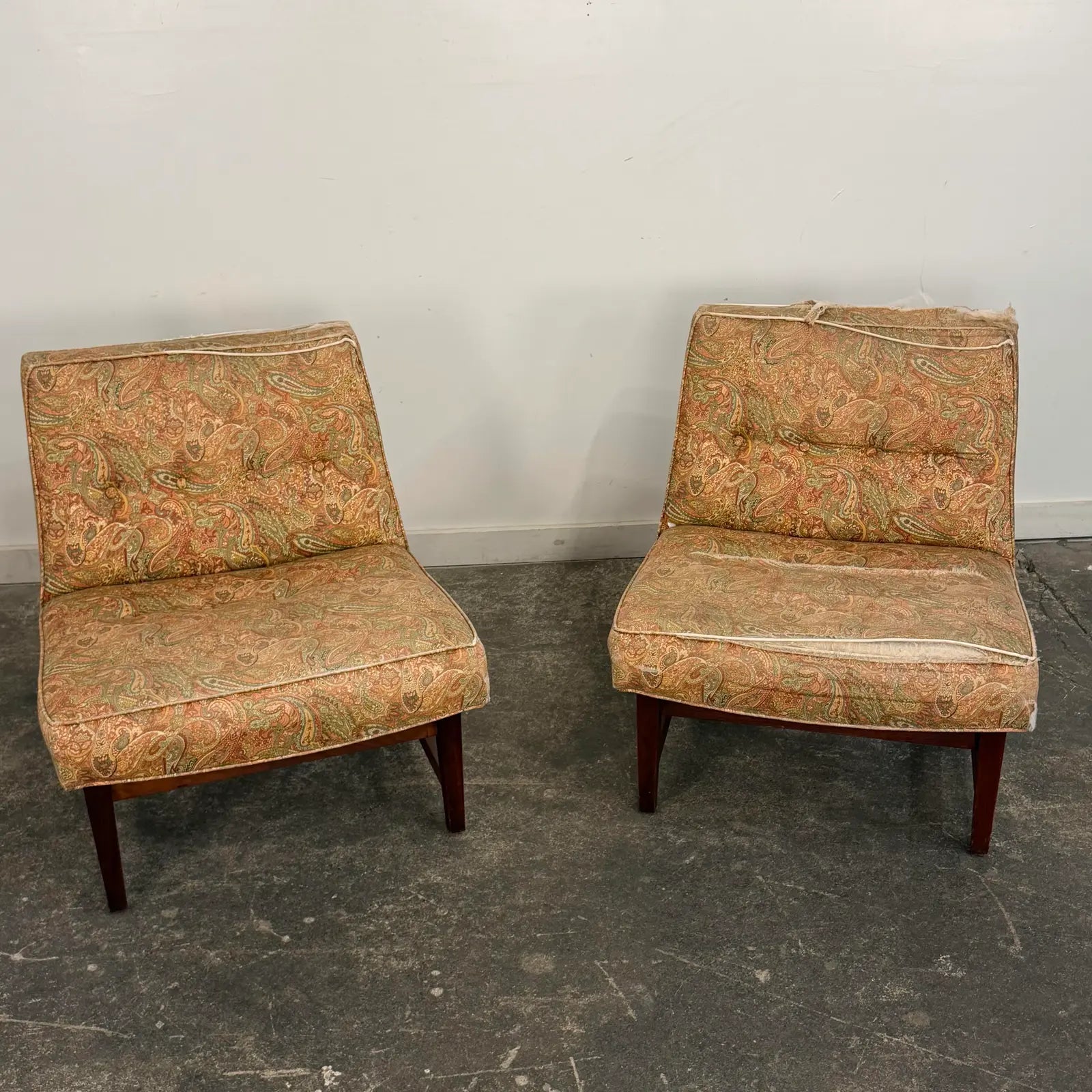 Pair of Edward Wormley for Dunbar-Style Slipper Chairs