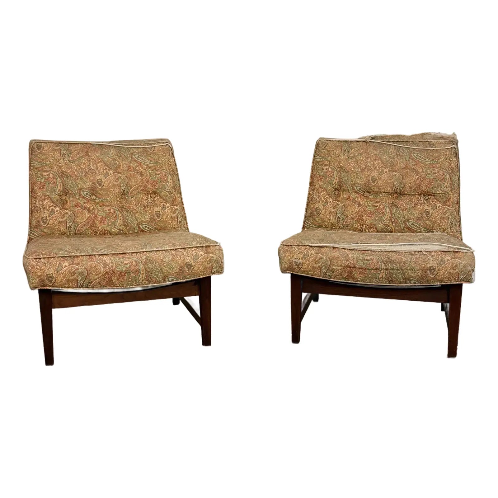 Pair of Edward Wormley for Dunbar-Style Slipper Chairs