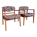 Pair of George Nelson Walnut Arm Chairs