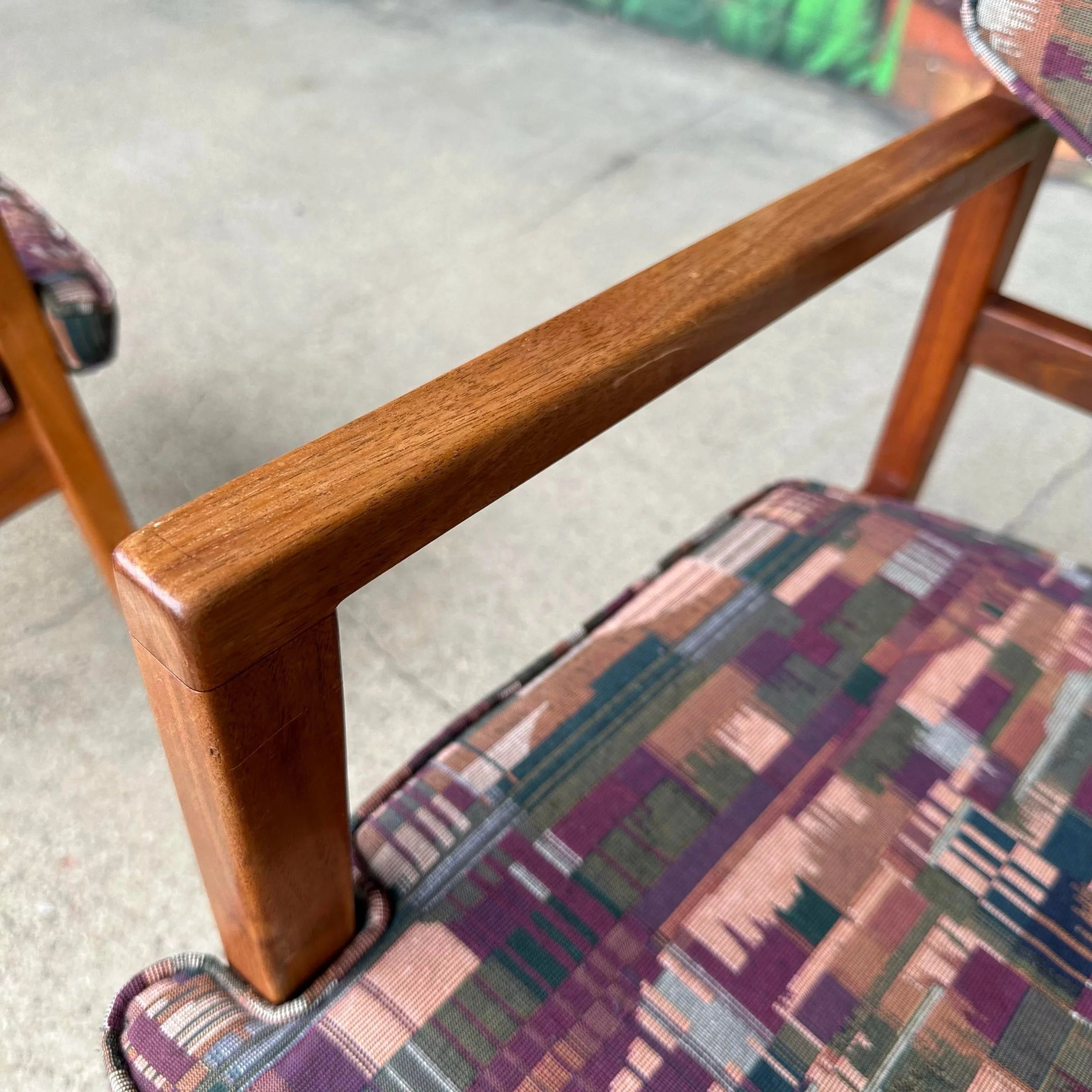Pair of George Nelson Walnut Arm Chairs