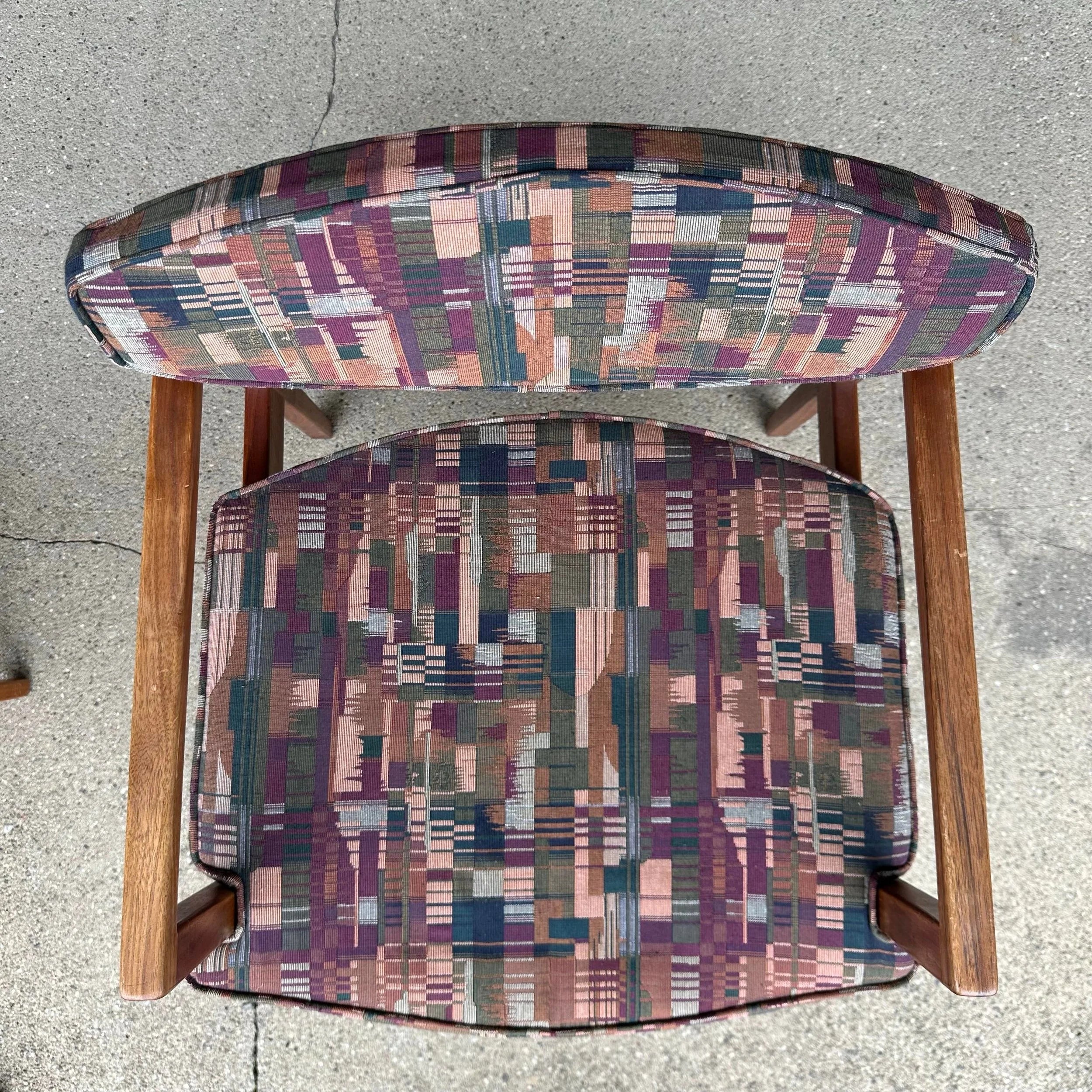 Pair of George Nelson Walnut Arm Chairs