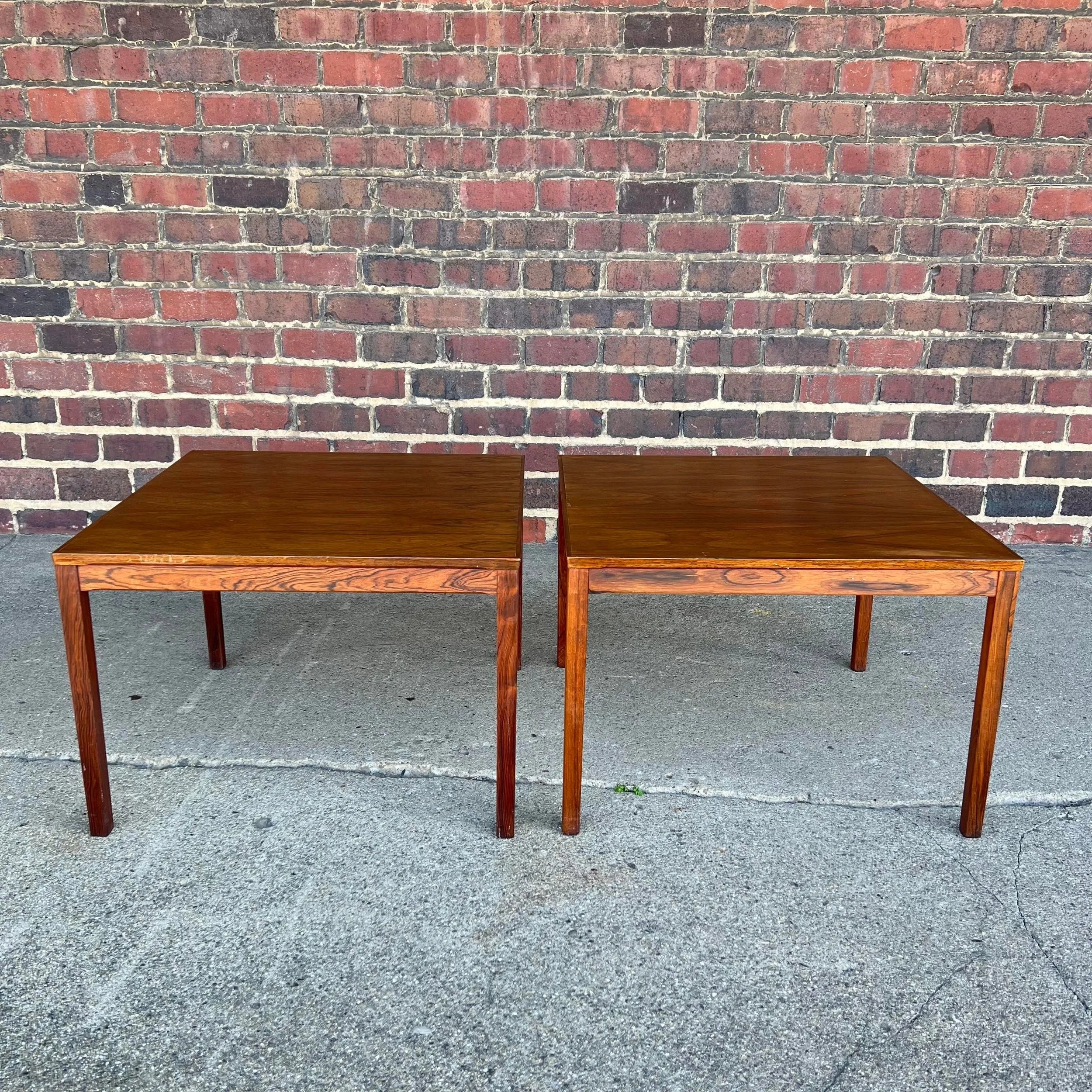 Pair of Haug Snekkeri A/S Rosewood Side Tables for Bruksbo