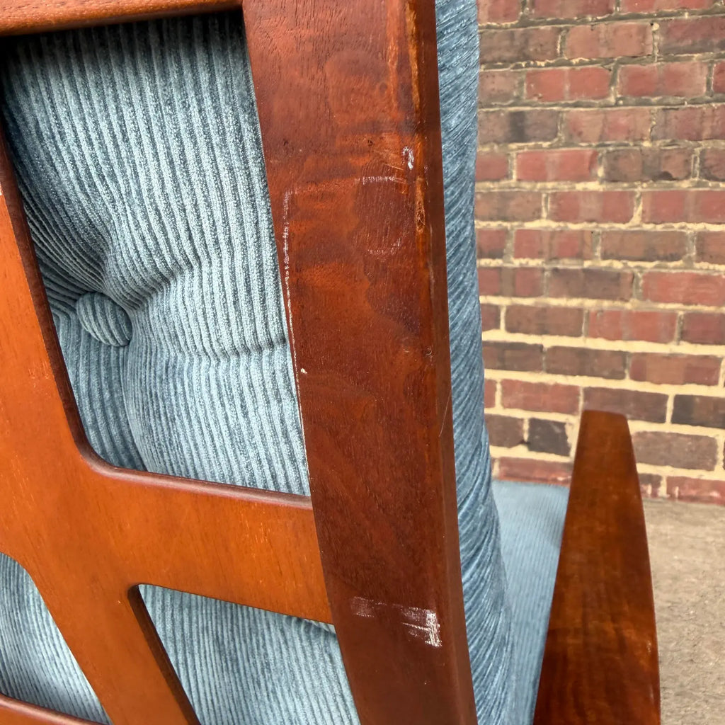 Pair of Ib Kofod Larsen for Selig High Back Sled Chairs Danish Modern New Cushions
