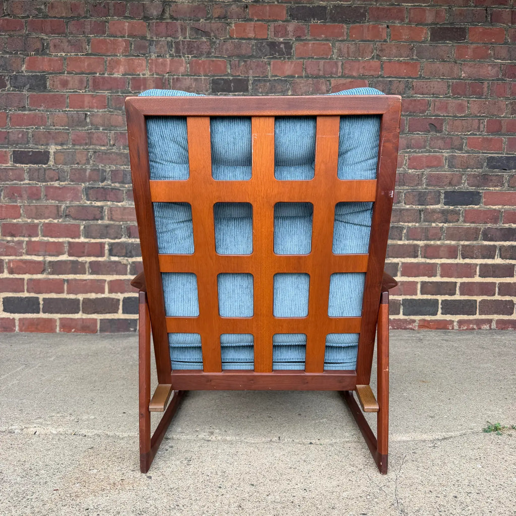 Pair of Ib Kofod Larsen for Selig High Back Sled Chairs Danish Modern New Cushions