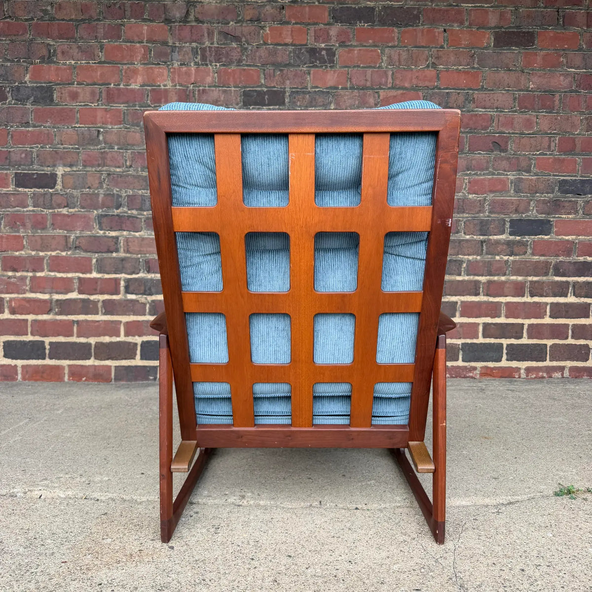 Pair of Ib Kofod Larsen for Selig High Back Sled Chairs Danish Modern New Cushions