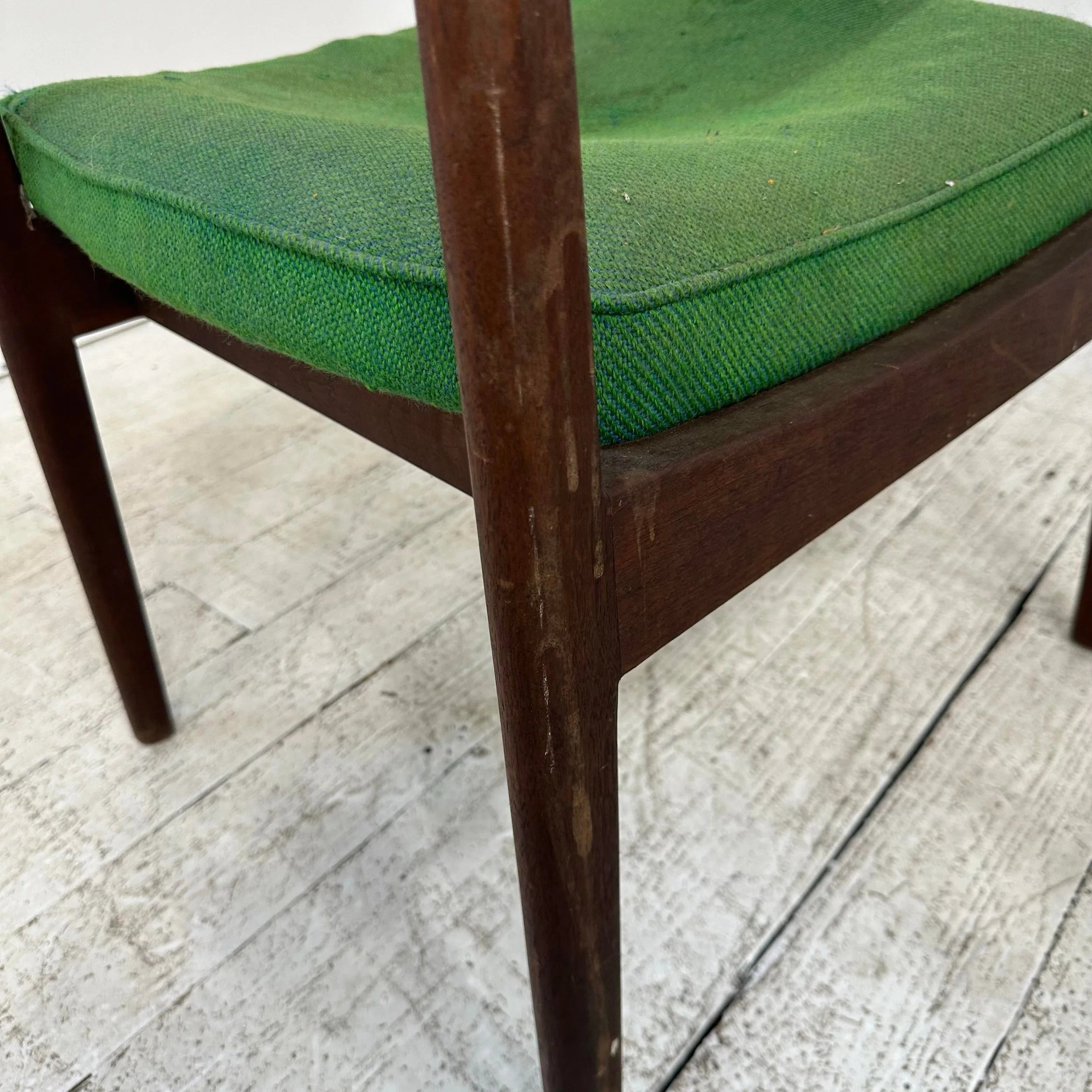 Pair of Jens Risom Walnut Arm Chairs