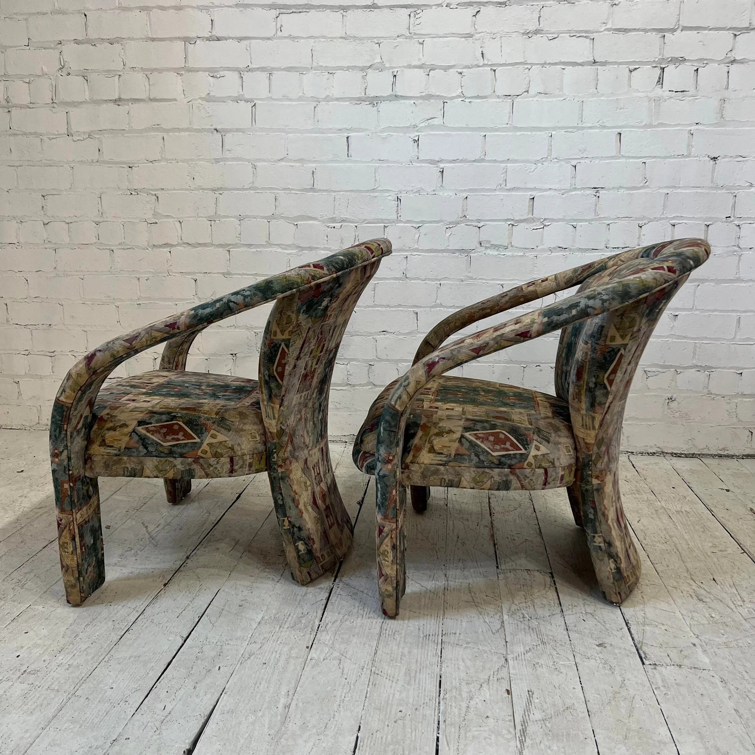 Pair of Kagan Style 3 Legged Arm Chairs 90’s
