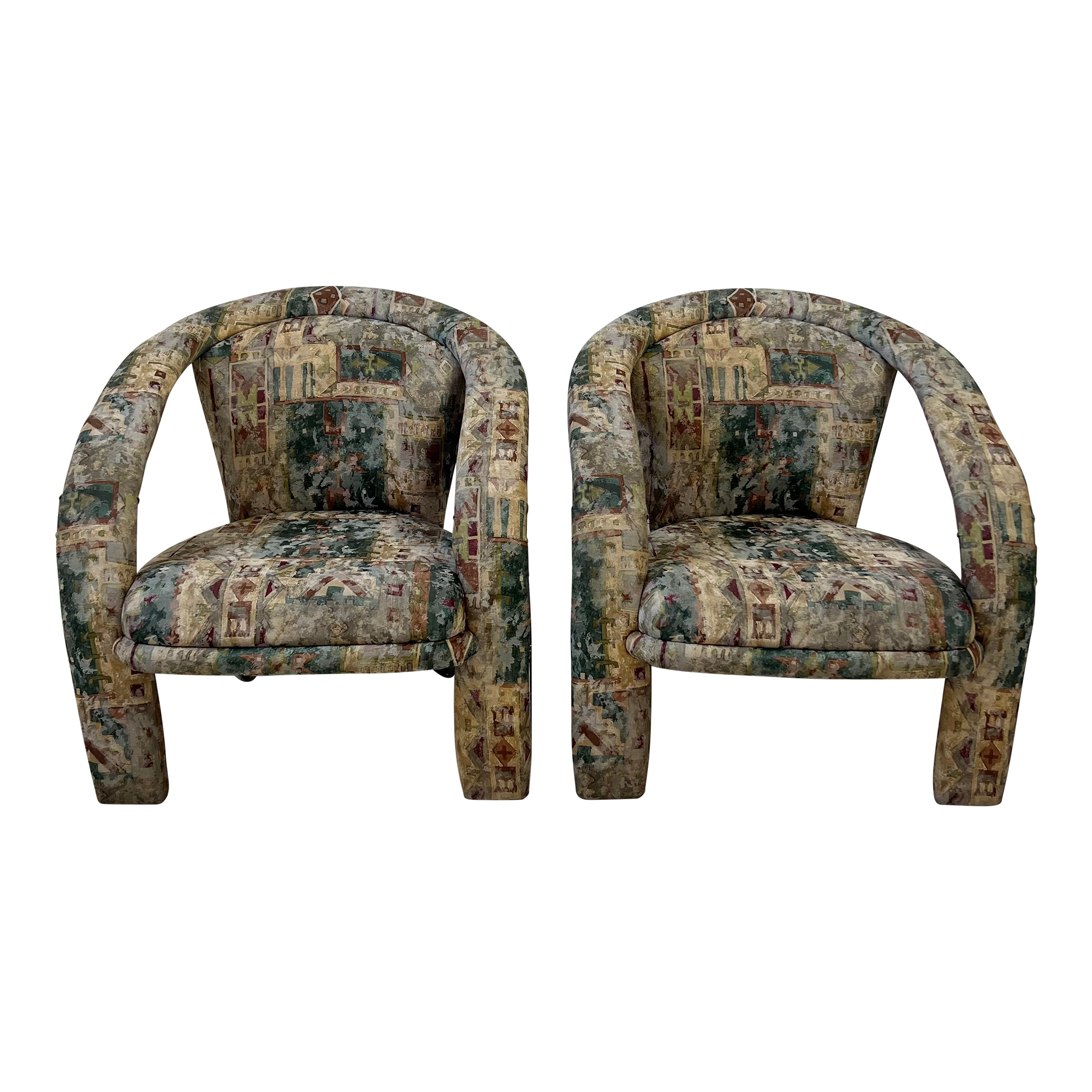 Pair of Kagan Style 3 Legged Arm Chairs 90’s