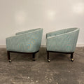 Pair of Kipp Stewart for Directional Barrel Chair on Casters