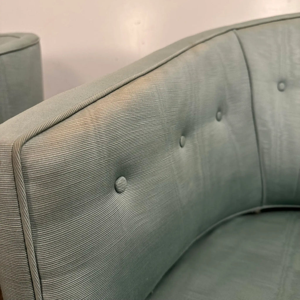 Pair of Kipp Stewart for Directional Barrel Chair on Casters