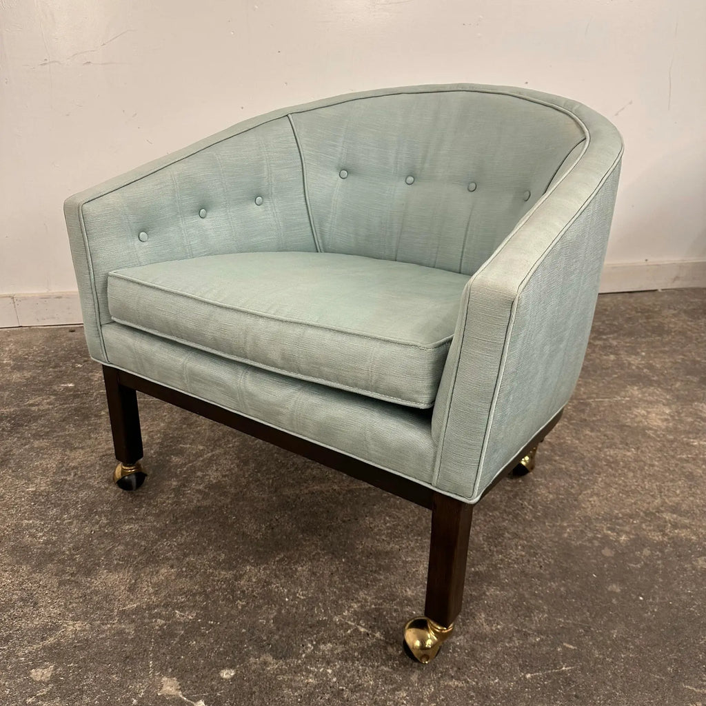 Pair of Kipp Stewart for Directional Barrel Chair on Casters