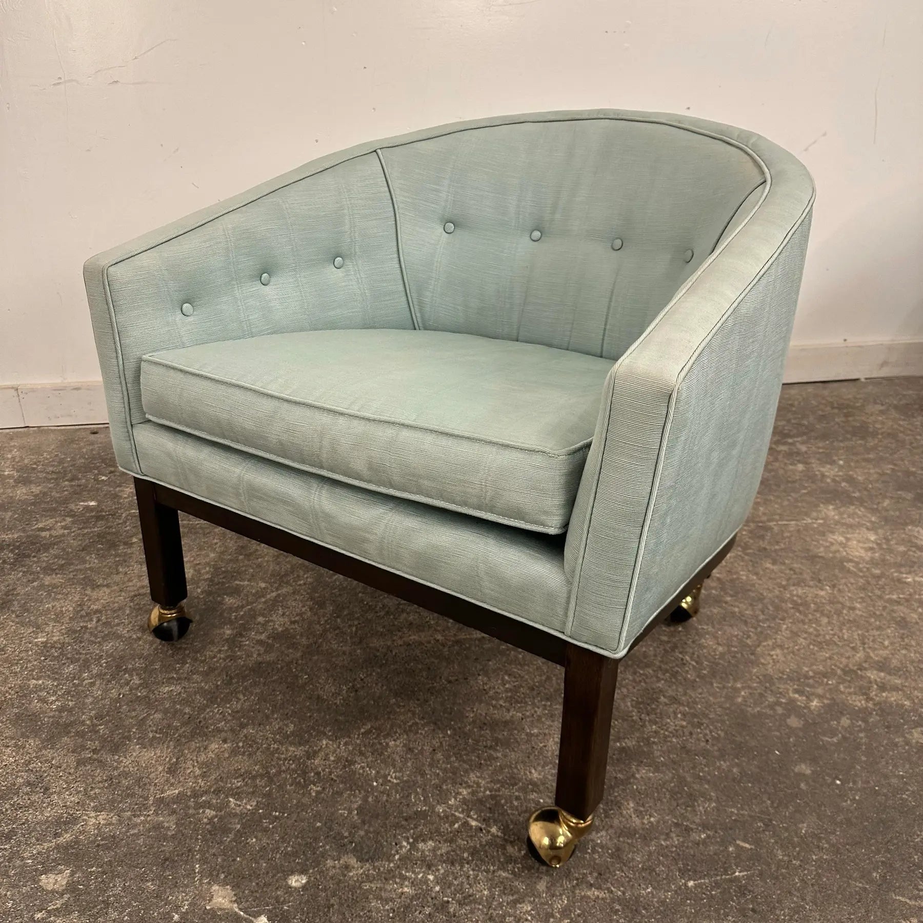 Pair of Kipp Stewart for Directional Barrel Chair on Casters