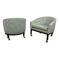 Pair of Kipp Stewart for Directional Barrel Chair on Casters