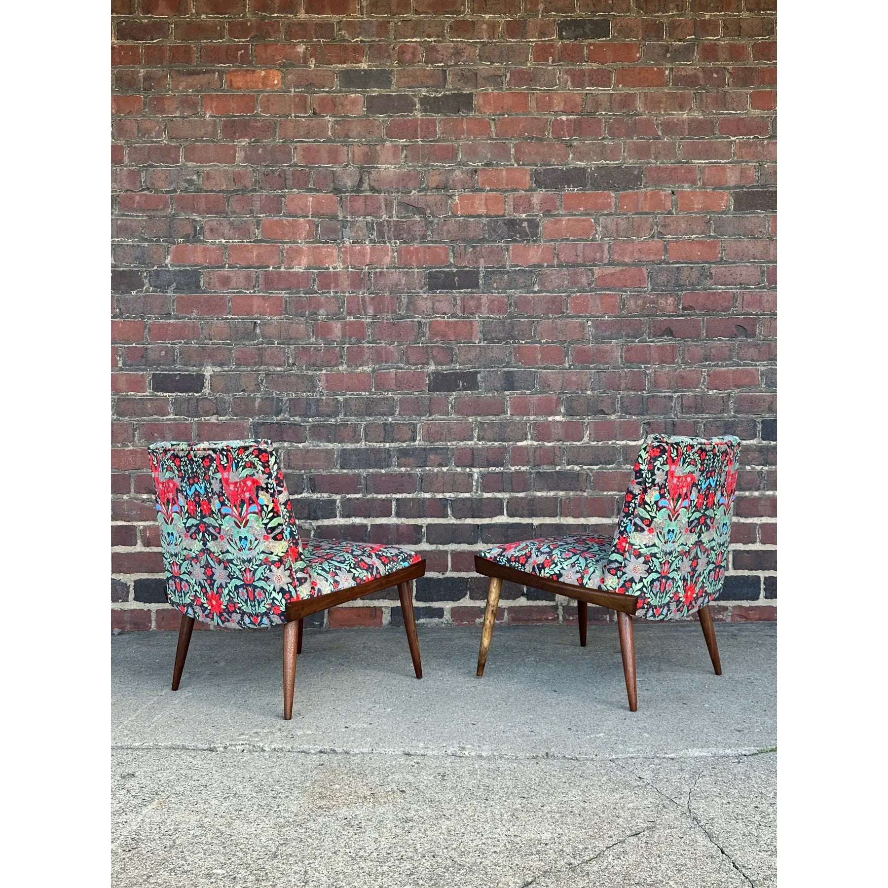 Pair of Kroehler Slipper Chairs Mind the Gap Fabric